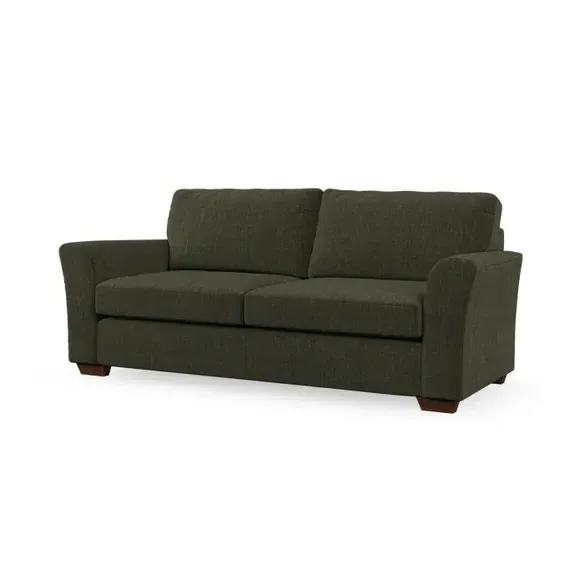 3-Seater Sofa with Flared Arms - Green, Chenille