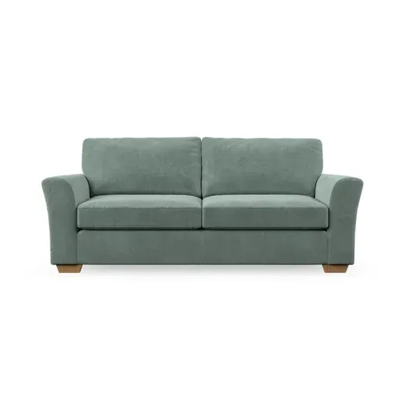 3-Seater Sofa with Flared Arms - Green, Velvet