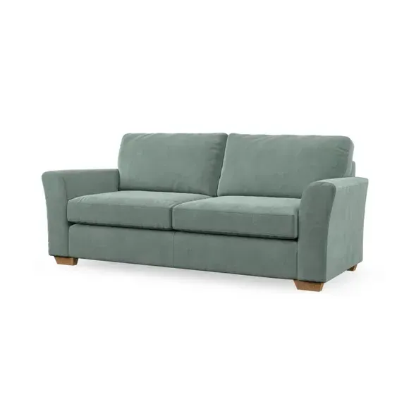 3-Seater Sofa with Flared Arms - Green, Velvet
