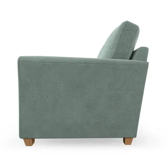 3-Seater Sofa with Flared Arms - Green, Velvet