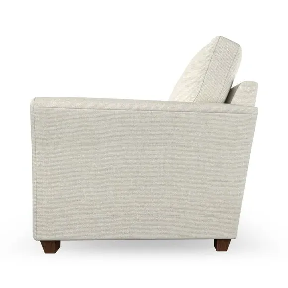 3-Seater Sofa with Flared Arms - Ivory