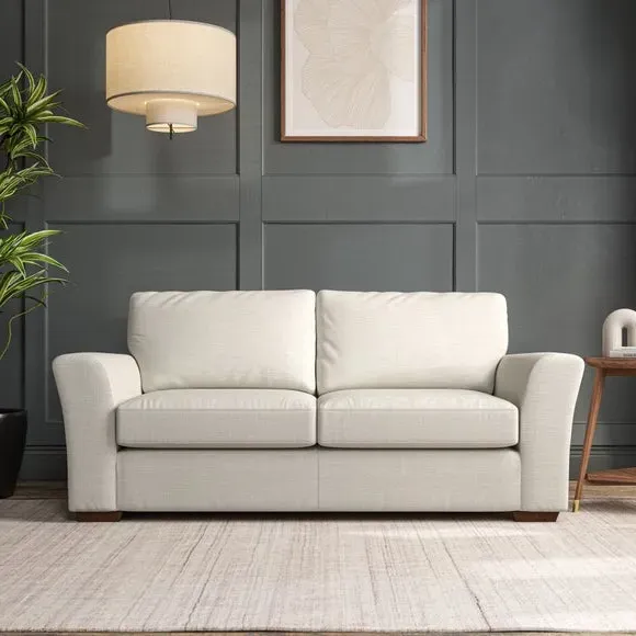 3-Seater Sofa with Flared Arms - Ivory