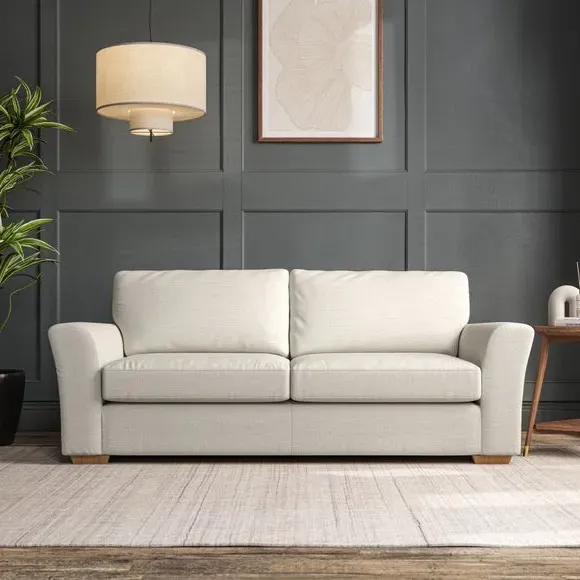 3-Seater Sofa with Flared Arms - Ivory