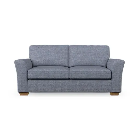 3-Seater Sofa with Flared Arms - Navy, Fabric