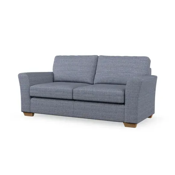 3-Seater Sofa with Flared Arms - Navy, Fabric