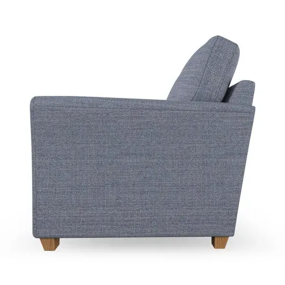 3-Seater Sofa with Flared Arms - Navy, Fabric
