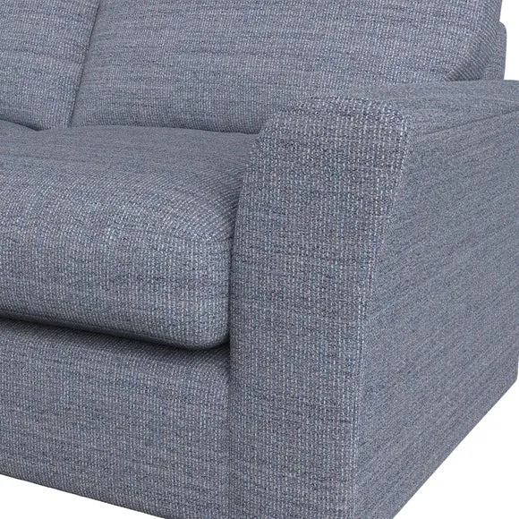 3-Seater Sofa with Flared Arms - Navy, Fabric