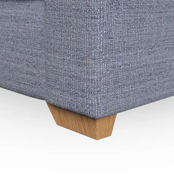 3-Seater Sofa with Flared Arms - Navy, Fabric