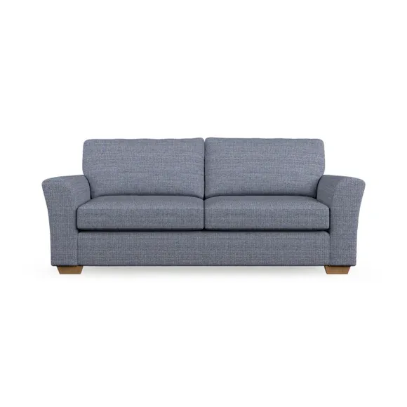 3-Seater Sofa with Flared Arms - Navy, Fabric