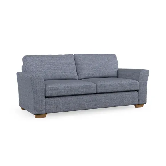 3-Seater Sofa with Flared Arms - Navy, Fabric