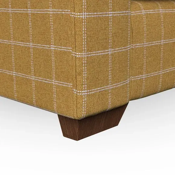 3-Seater Sofa with Flared Arms - Ochre, Check