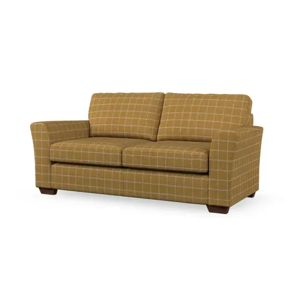 3-Seater Sofa with Flared Arms - Ochre, Check
