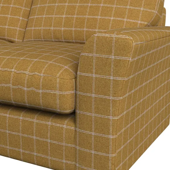 3-Seater Sofa with Flared Arms - Ochre, Fabric