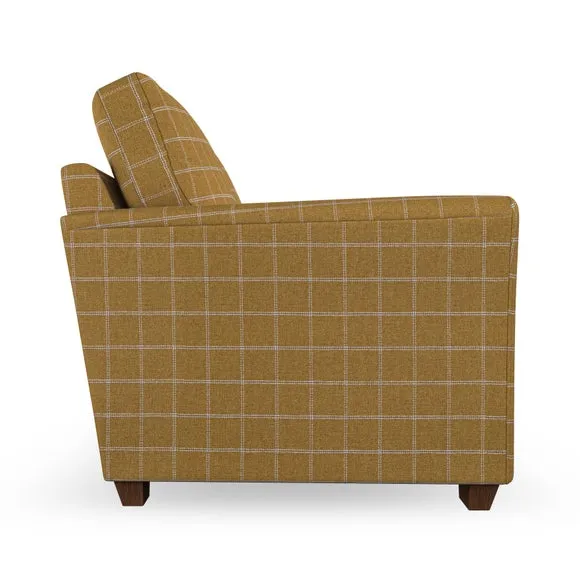 3-Seater Sofa with Flared Arms - Ochre, Fabric