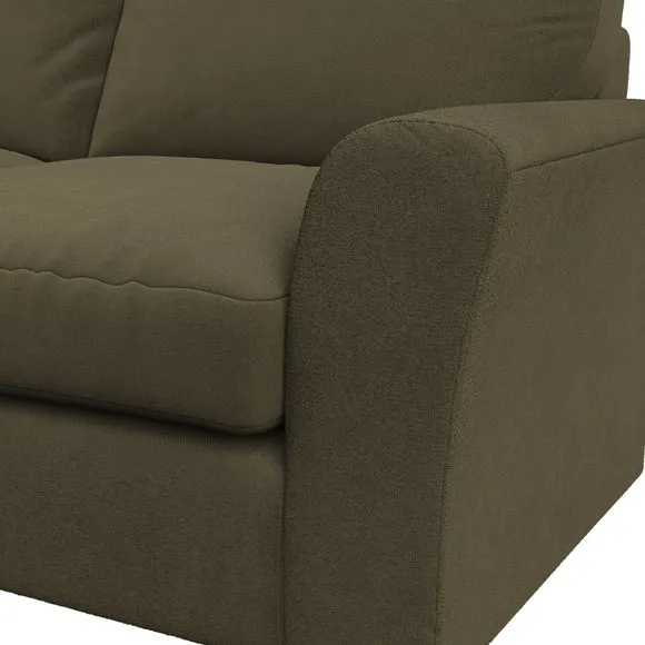 3-Seater Sofa with Flared Arms - Olive, Velvet