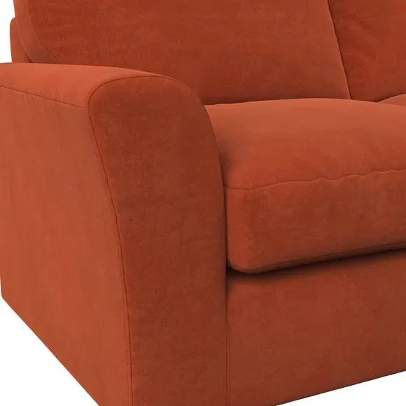 3-Seater Sofa with Flared Arms - Orange, Velvet
