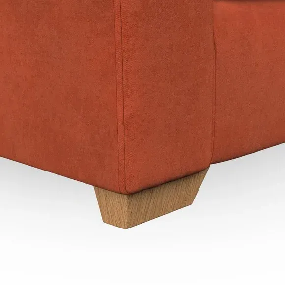 3-Seater Sofa with Flared Arms - Orange, Velvet