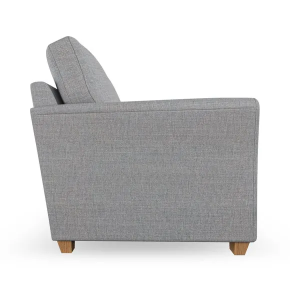 3-Seater Sofa with Flared Arms - Silver, Weave