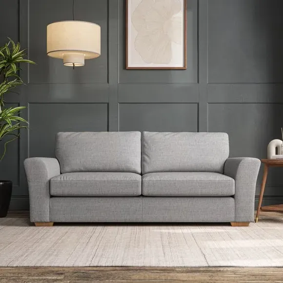 3-Seater Sofa with Flared Arms - Silver, Weave