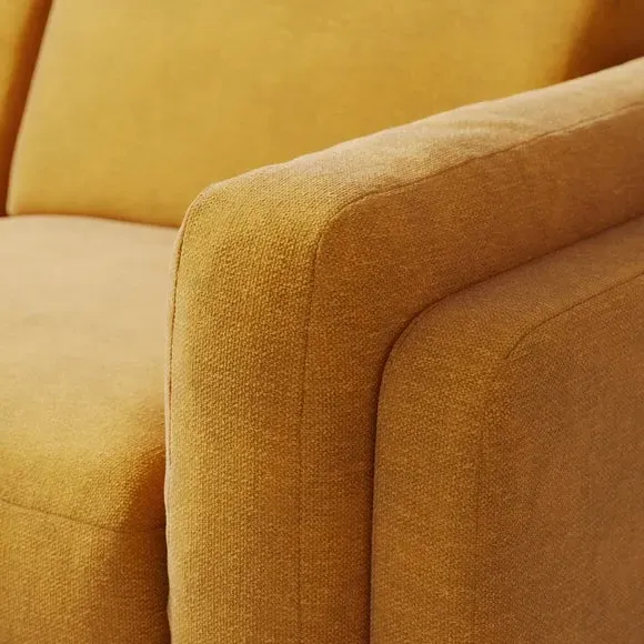 3-Seater Sofa with Foam Filling - Gold, Chenille