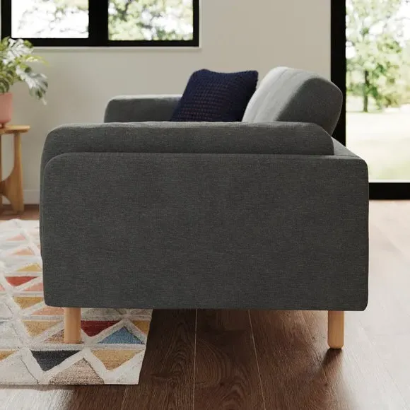 3-Seater Sofa with Foam Filling - Graphite, Chenille