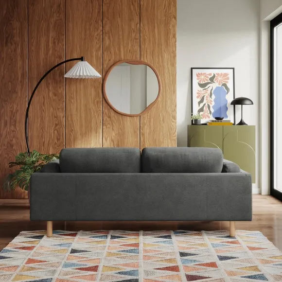 3-Seater Sofa with Foam Filling - Graphite, Chenille
