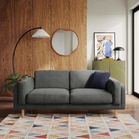3-Seater Sofa with Foam Filling - Graphite, Chenille
