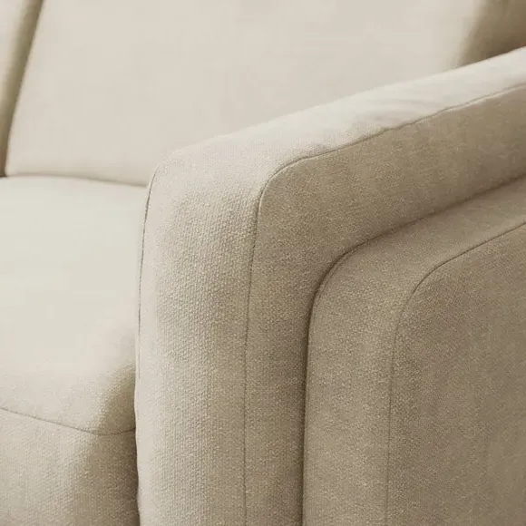 3-Seater Sofa with Foam Filling - Natural, Chenille