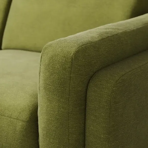 3-Seater Sofa with Foam Filling - Olive, Chenille