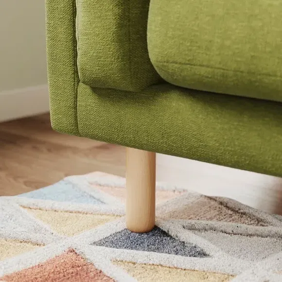 3-Seater Sofa with Foam Filling - Olive, Chenille