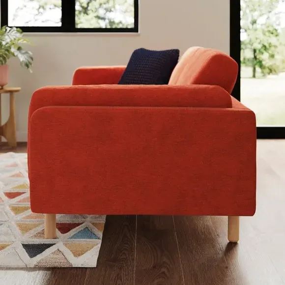 3-Seater Sofa with Foam Filling - Russet, Chenille