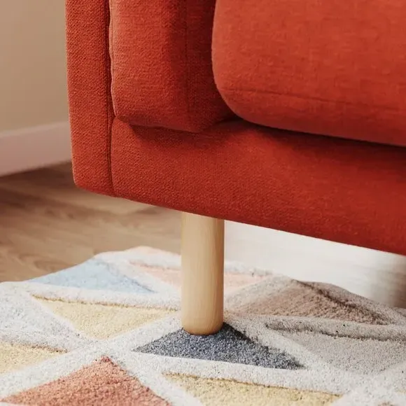 3-Seater Sofa with Foam Filling - Russet, Chenille