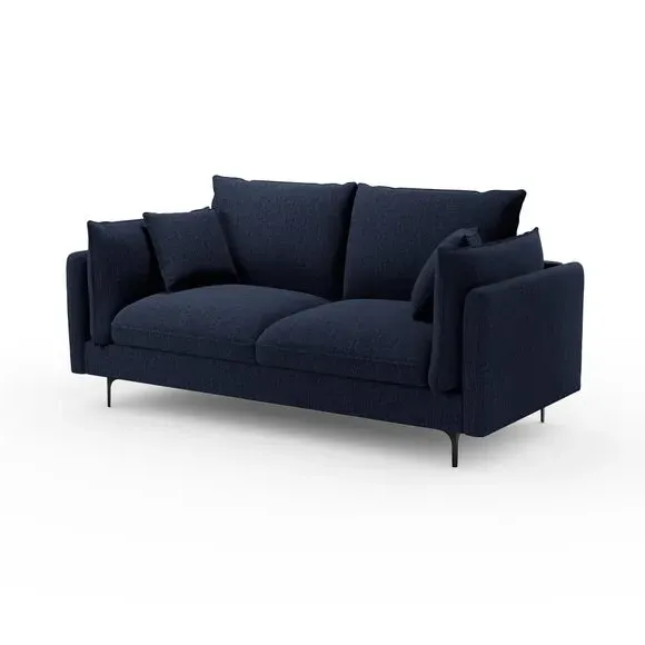 3-Seater Sofa with Knife Edge Cushions - Navy