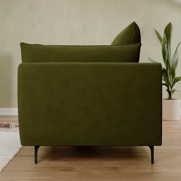 3-Seater Sofa with Knife Edge Cushions - Velvet