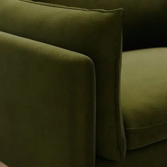 3-Seater Sofa with Knife Edge Cushions - Velvet