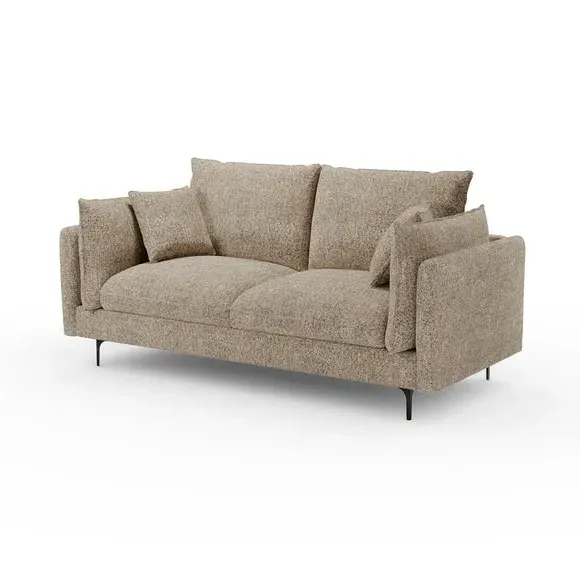 3-Seater Sofa with Metal Legs - Bronze, Chenille
