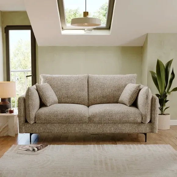 3-Seater Sofa with Metal Legs - Bronze, Chenille image