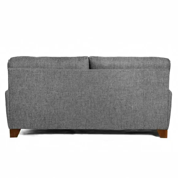 3-Seater Sofa with Padded Arms - Grey, Fabric
