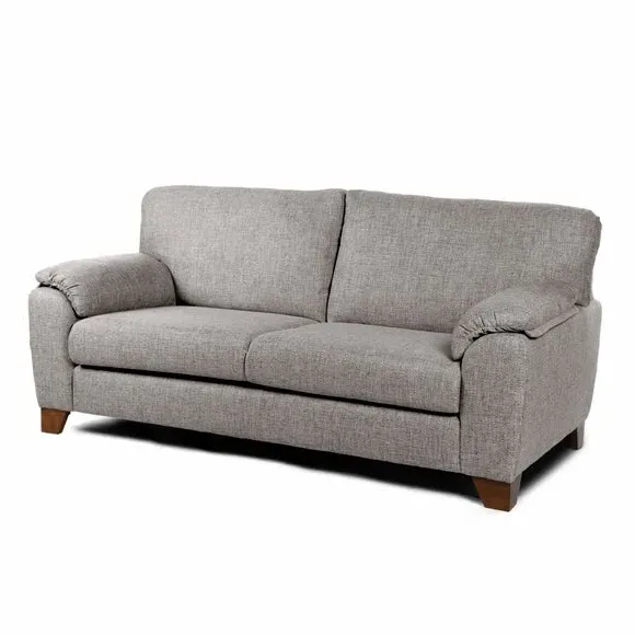 3-Seater Sofa with Padded Arms - Natural, Fabric