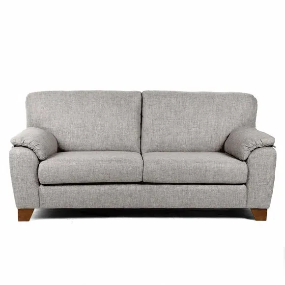 3-Seater Sofa with Padded Arms - Natural, Fabric