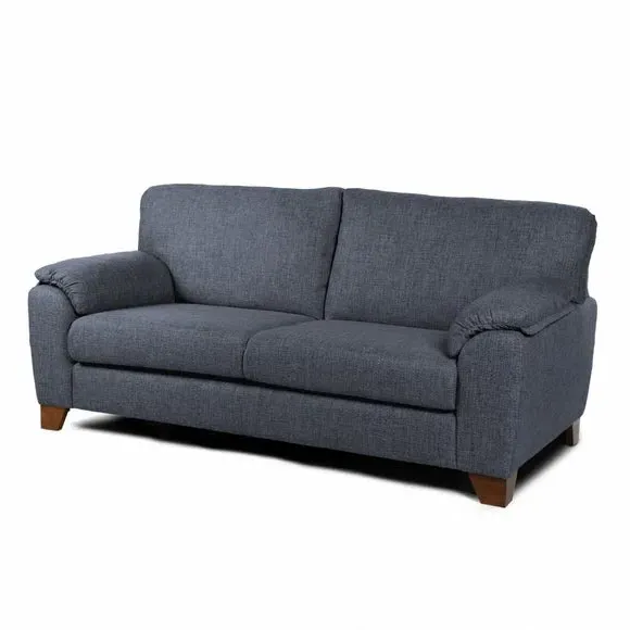 3-Seater Sofa with Padded Arms - Navy, Fabric