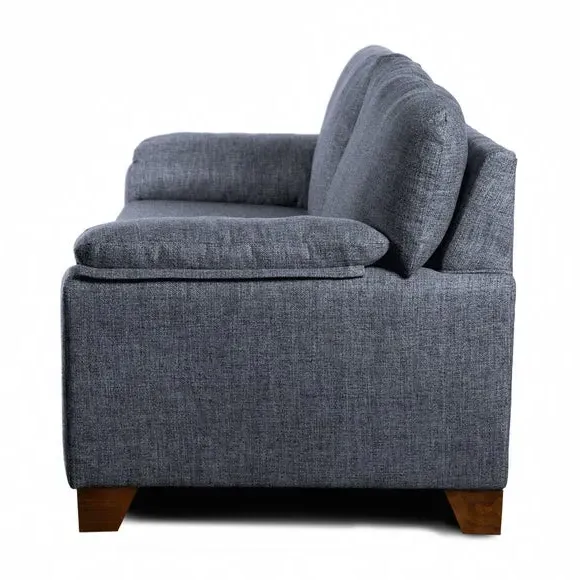 3-Seater Sofa with Padded Arms - Navy, Fabric