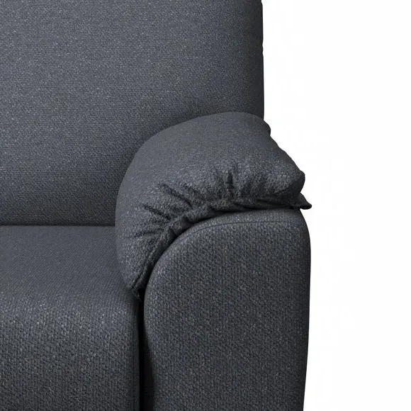 3-Seater Sofa with Padded Arms - Navy, Fabric