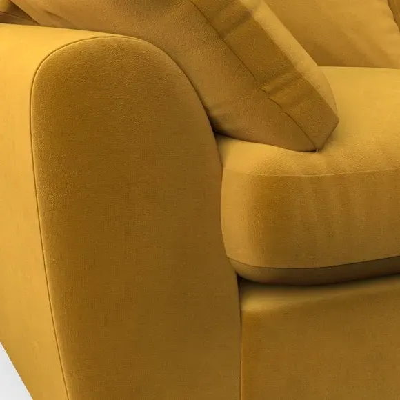 3-Seater Sofa with Pebble Arms - Amber, Velvet