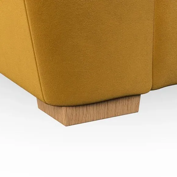3-Seater Sofa with Pebble Arms - Amber, Velvet