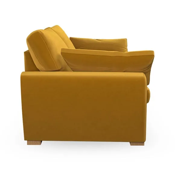3-Seater Sofa with Pebble Arms - Amber, Velvet