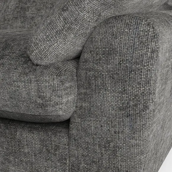 3-Seater Sofa with Pebble Arms - Charcoal, Chenille