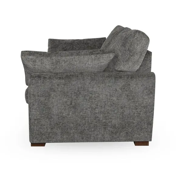 3-Seater Sofa with Pebble Arms - Charcoal, Chenille