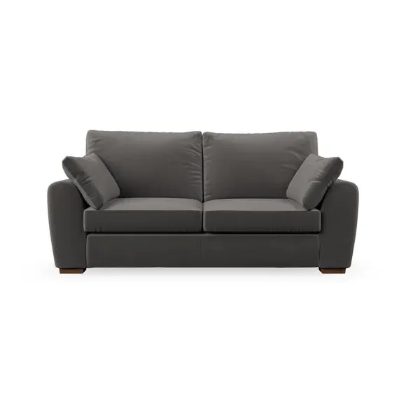 3-Seater Sofa with Pebble Arms - Charcoal, Velvet