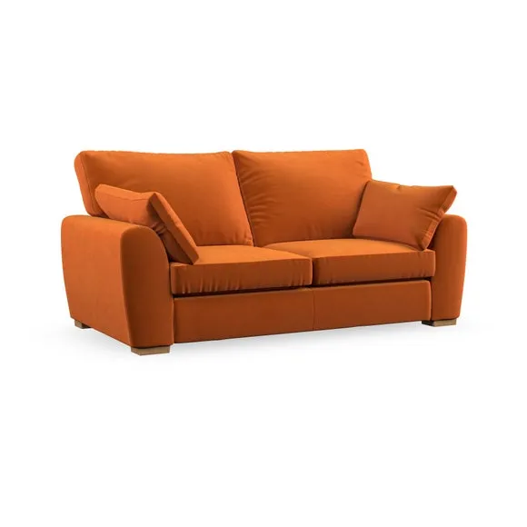 3-Seater Sofa with Pebble Arms - Ginger, Velvet